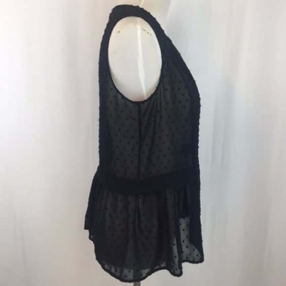 J.crew sleeveless flounced top Swiss dot shirt - Picture 3 of 3